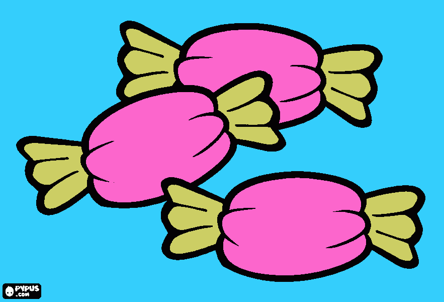 Omalovánka 3 bonbonky doma ve vodě