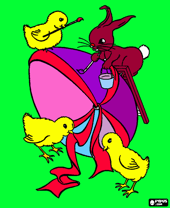 Omalovánka 3 kuřátka a zajda