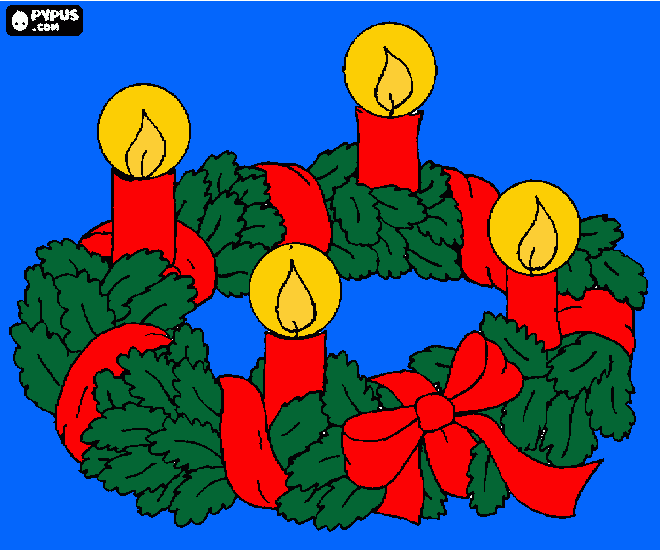 Omalovánka advetny veniec  zo 4 svieckami 