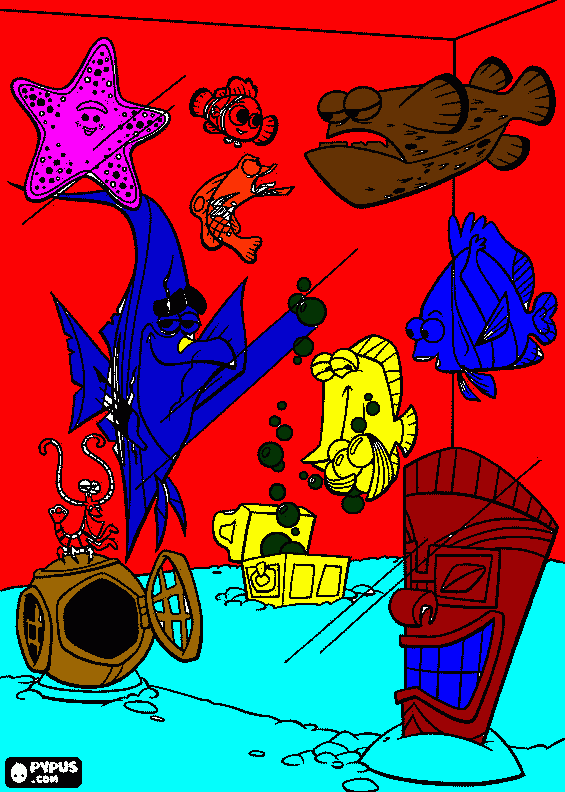 Omalovánka akvarium