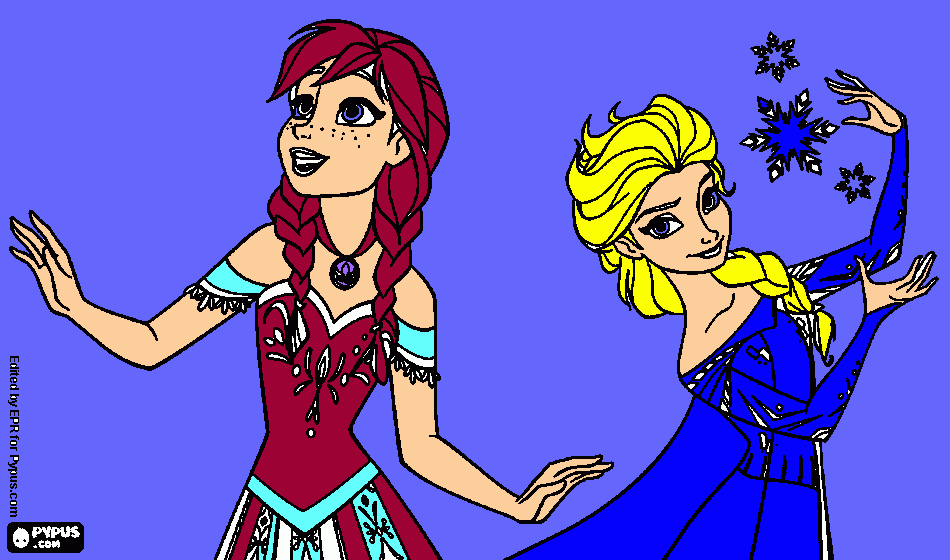 Omalovánka Anetka Elsa a Anna