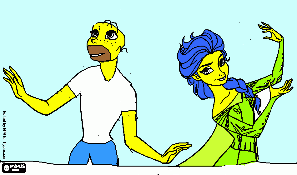 Omalovánka Anna a Elsa aneb Homer a Marge