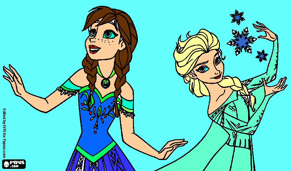 Omalovánka Anna a Elsa vymalovanka