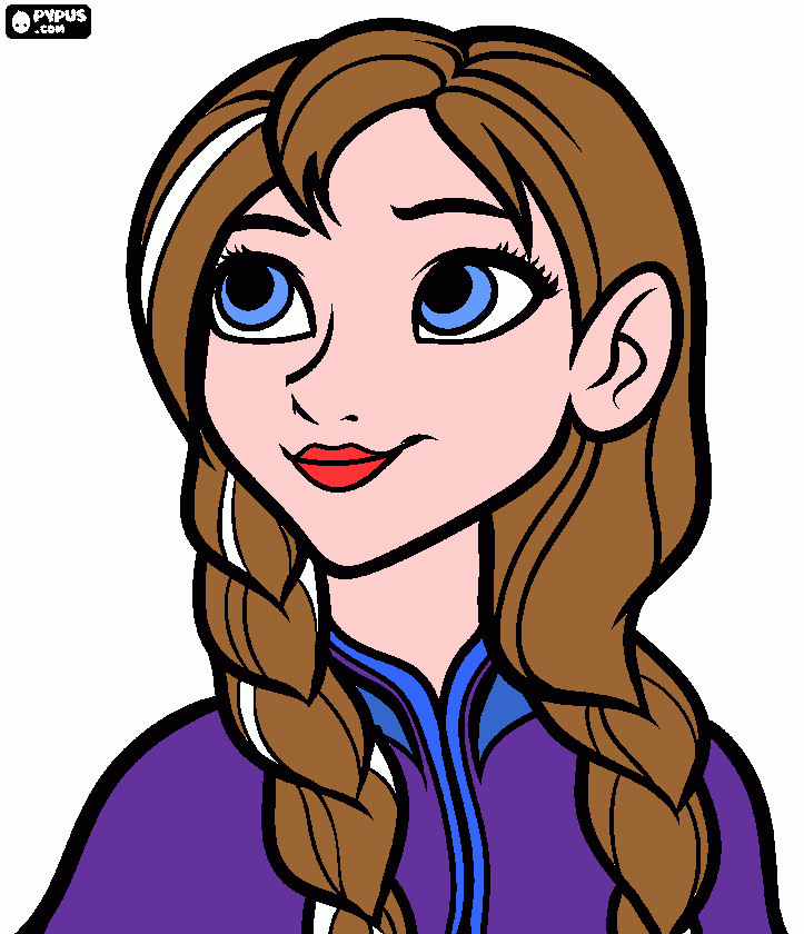 Omalovánka anna černí vlasi