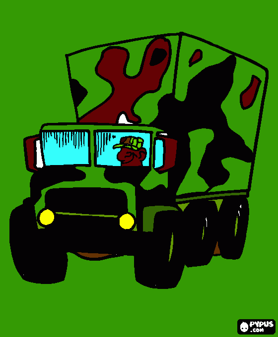 Omalovánka armáda kamion omalovánky k vytisknutí