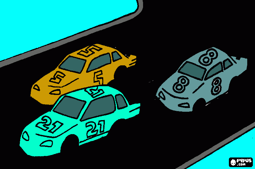 Omalovánka auta Nascar, karoserie na silnici