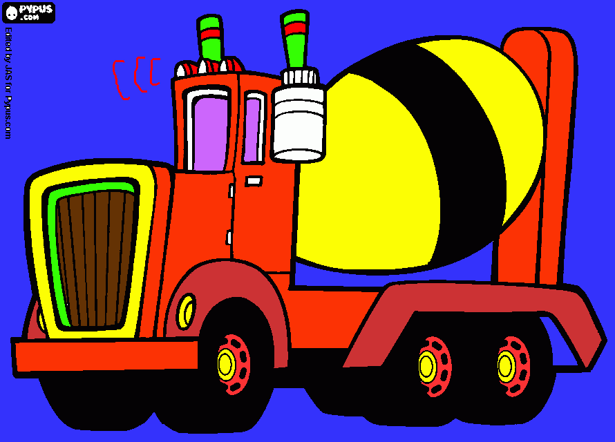 Omalovánka auto domíchávač