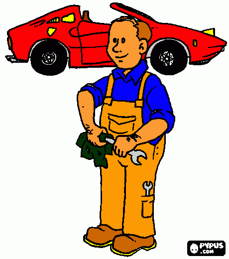 Omalovánka Auto mechanik barevný