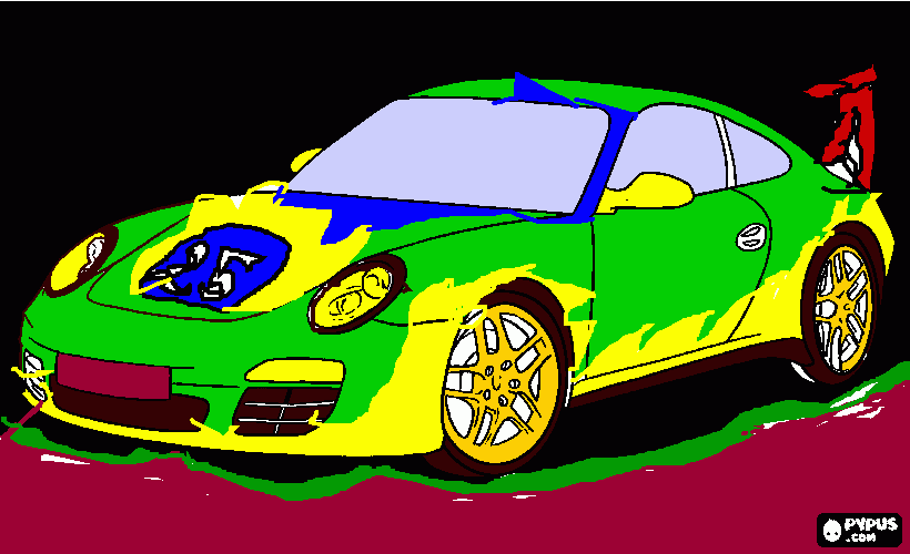 Omalovánka autíčko porsche