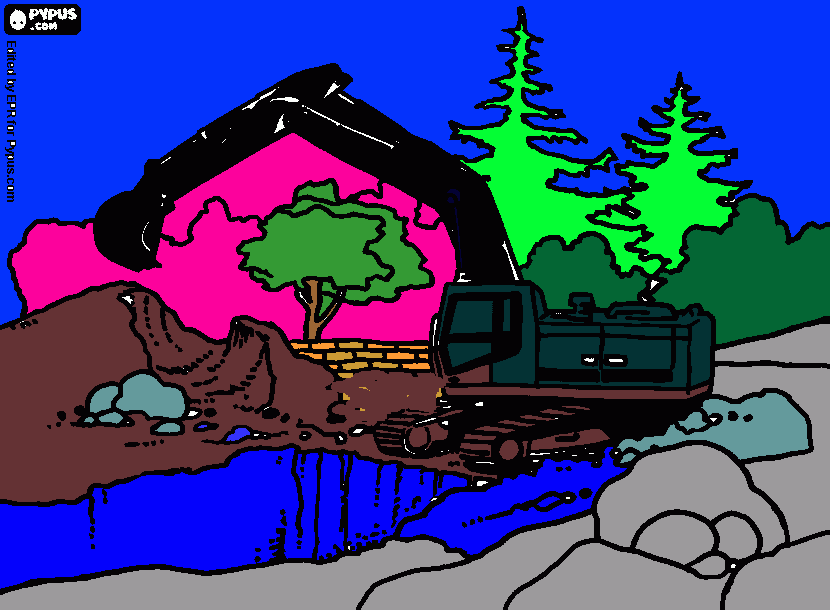 Omalovánka bagr v Borotíně