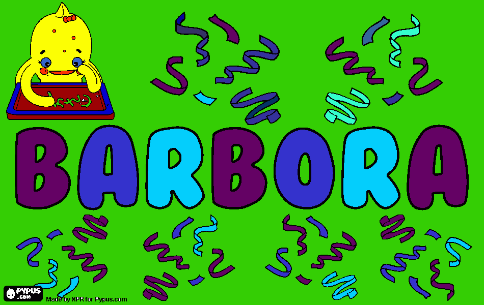 Omalovánka Barbora me jmeno