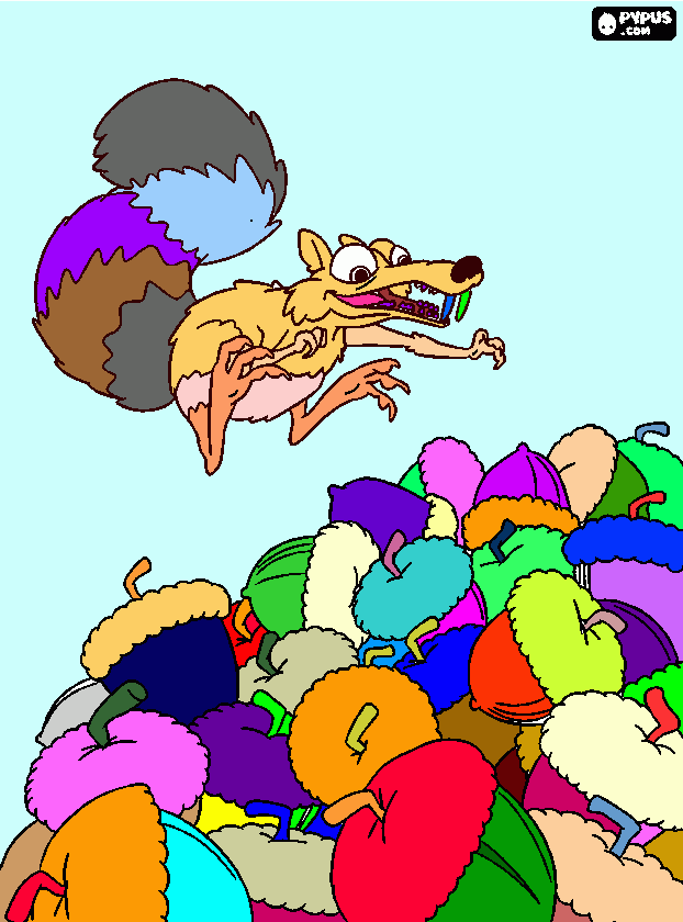 Omalovánka Bláznivá veverka a bláznivé oříšky