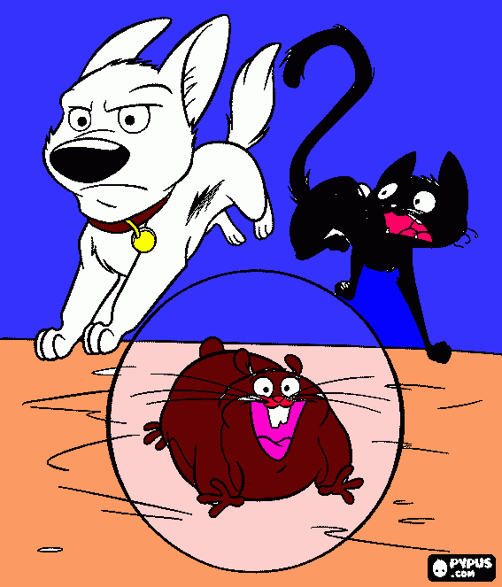 Omalovánka bolt hraje závody s Rhinem a mickou