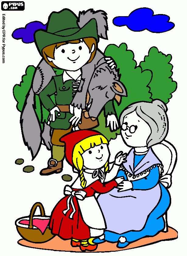 Omalovánka cervena karkulka 