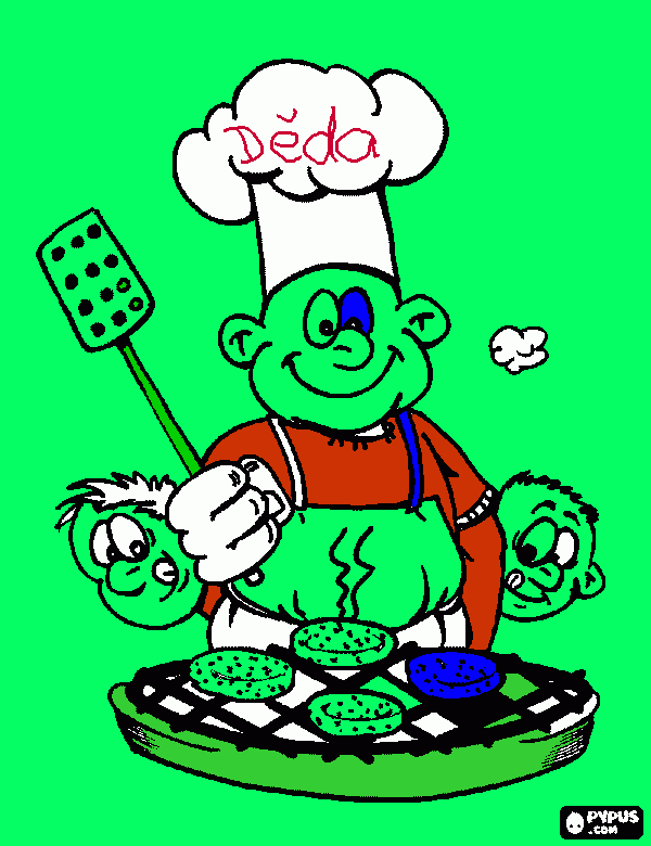 Omalovánka Deda kuchar