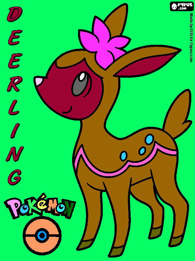 Omalovánka deerling  pokemon