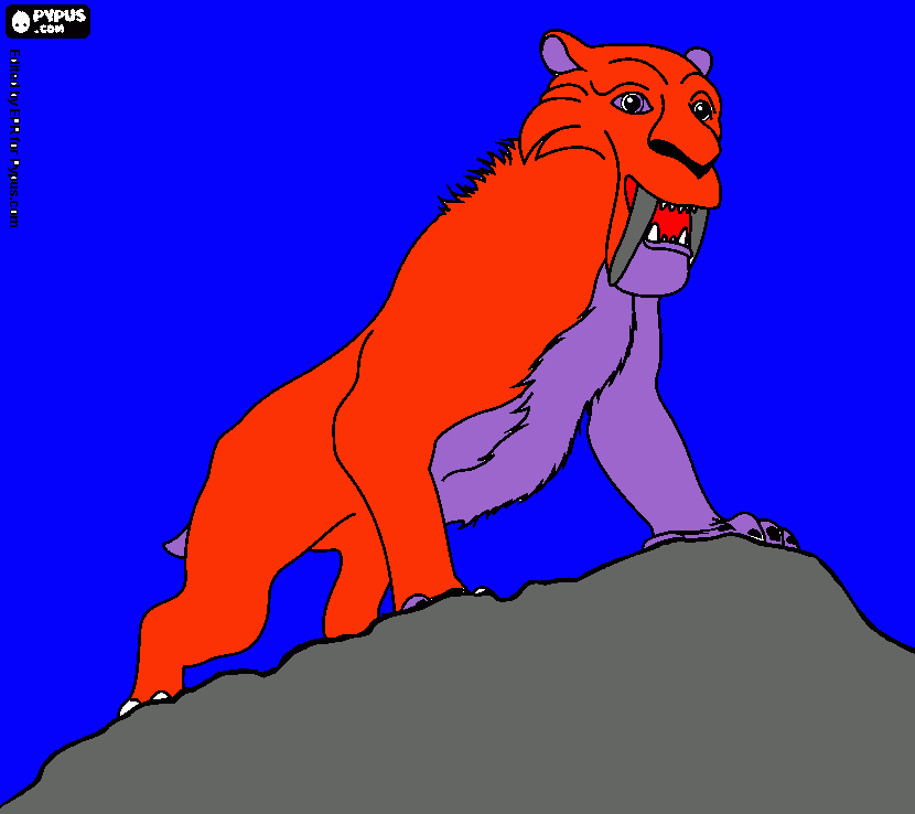 Omalovánka Diego na skále ve vodě