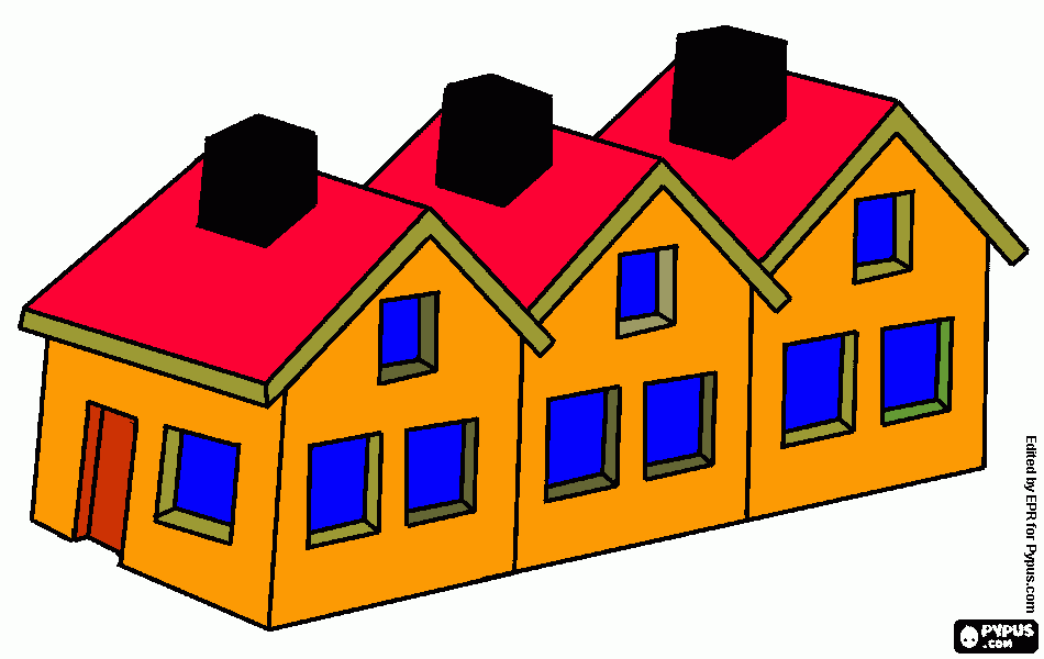 Omalovánka Domečky