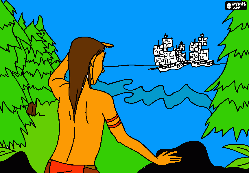 Omalovánka domorodec Ameriky