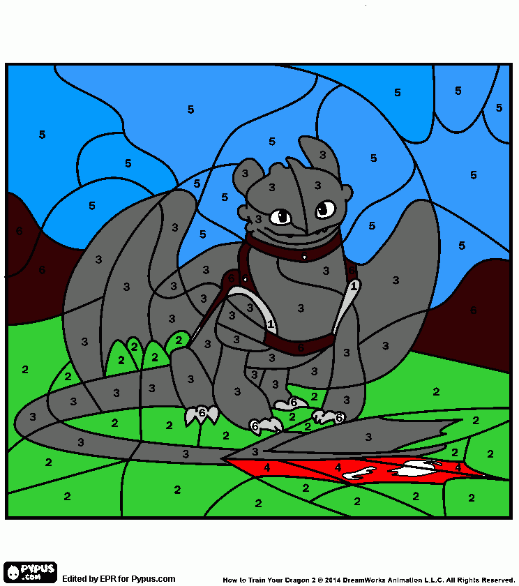 Omalovánka drak Bezzubka