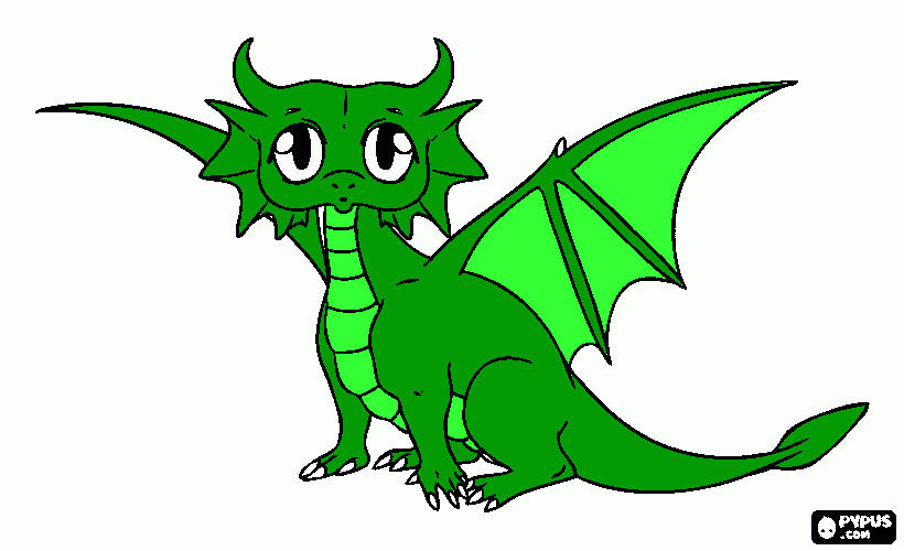 Omalovánka drak zelený