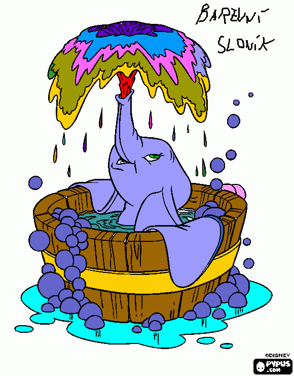 Omalovánka duhovy slonik kamarad asty