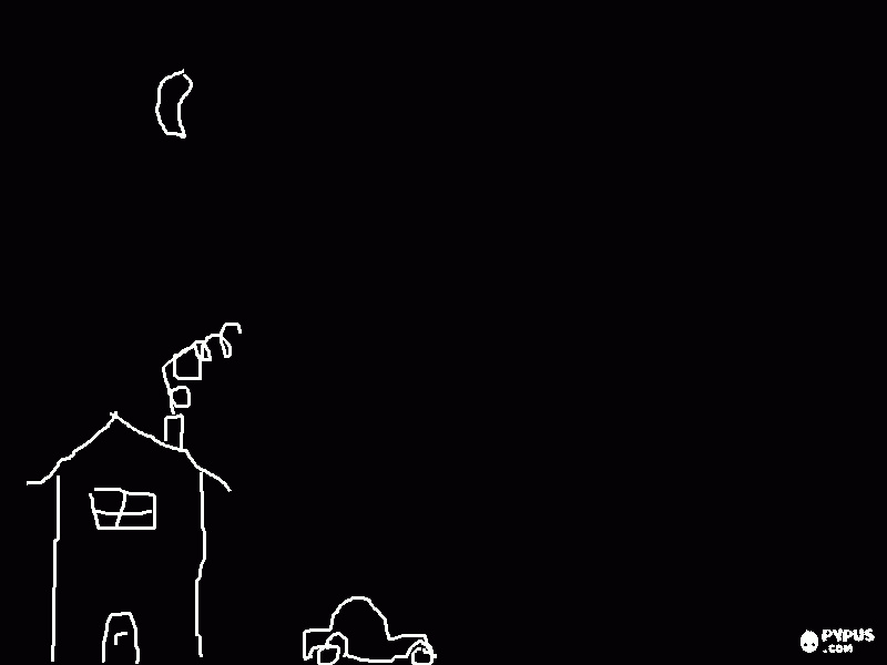 Omalovánka dum s autem