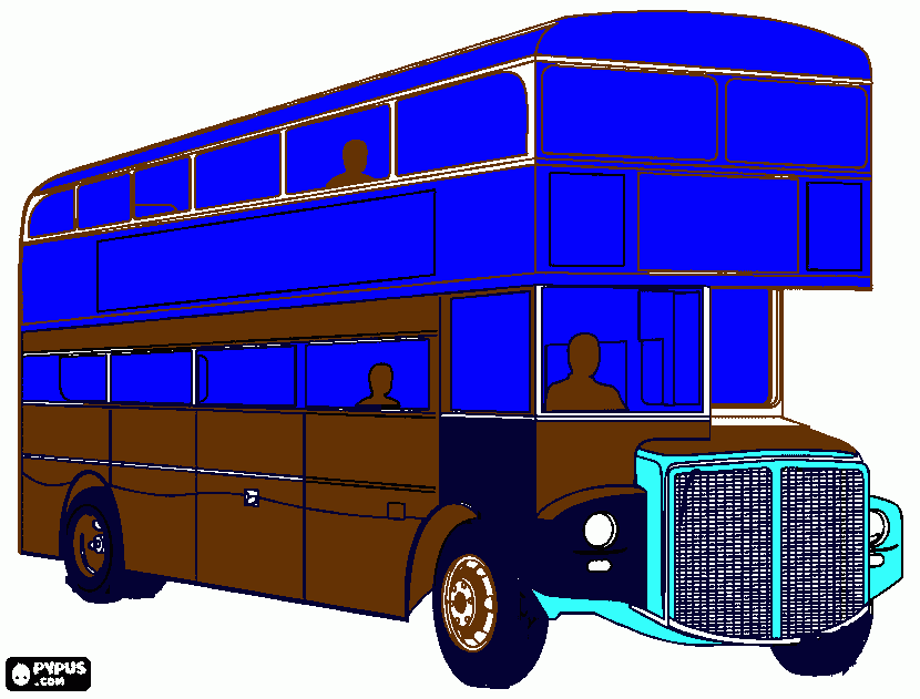 Omalovánka dvoupodlazovy autobus