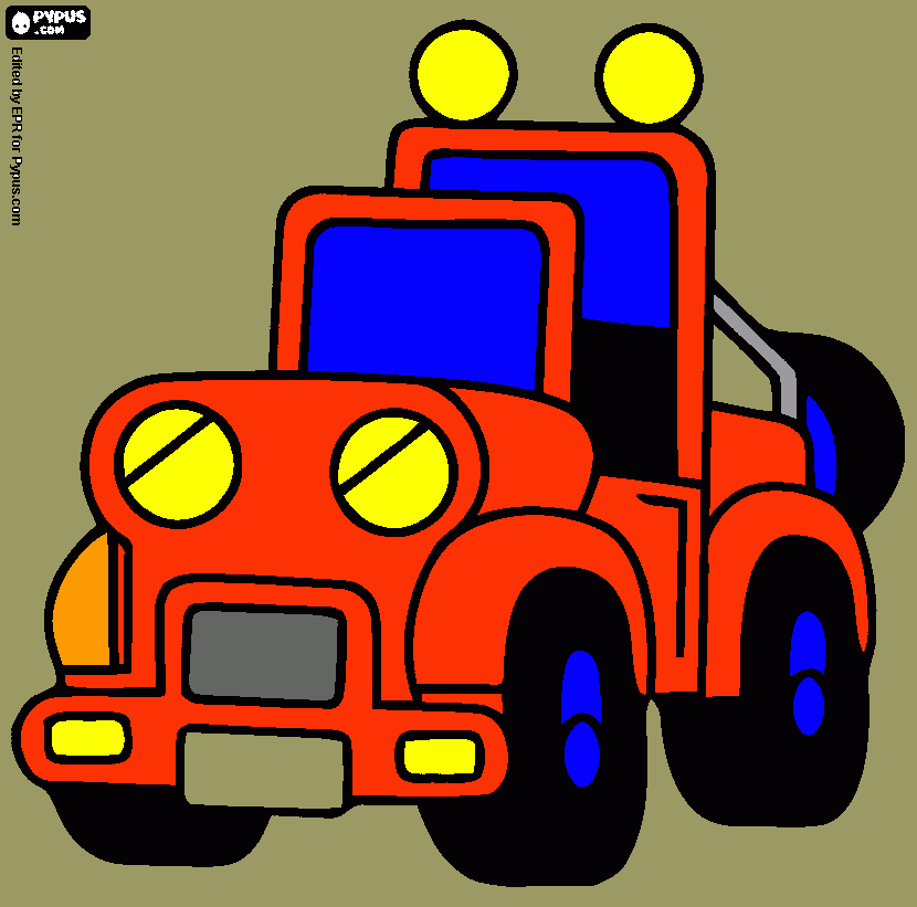 Omalovánka džíp na křížovatce