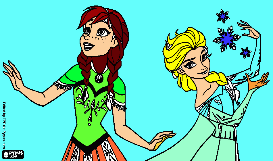 Omalovánka elsa a ana