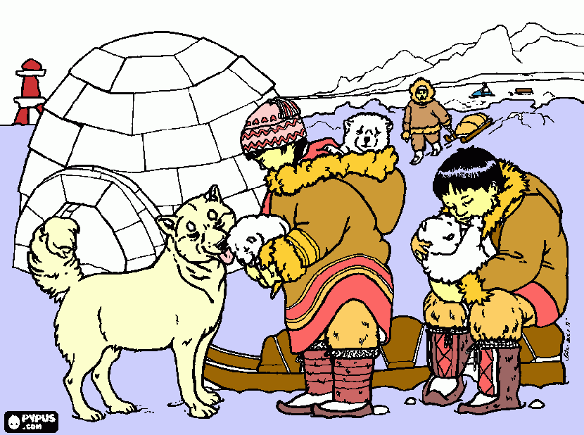 Omalovánka Eskymáci