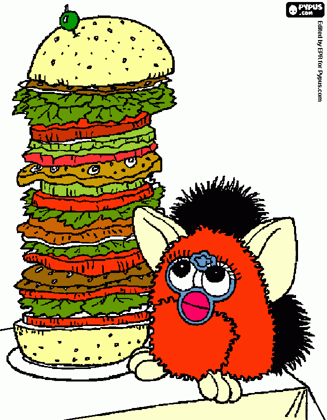 Omalovánka farbi a hamburkr