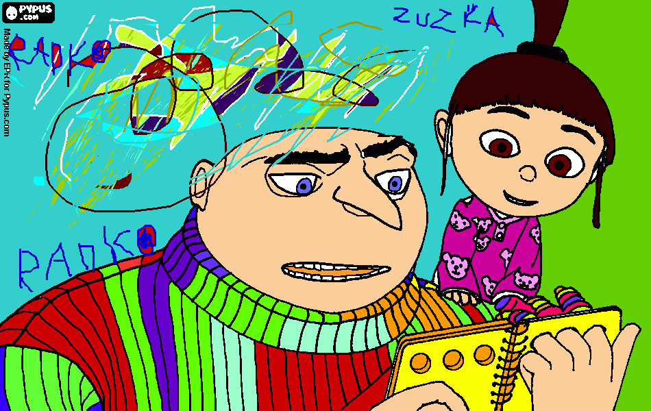 Omalovánka Gru a Agnes