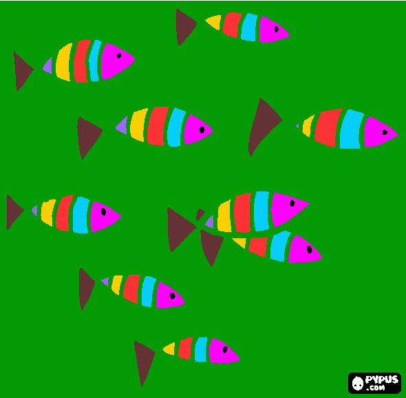 Omalovánka HEJNO RYB 