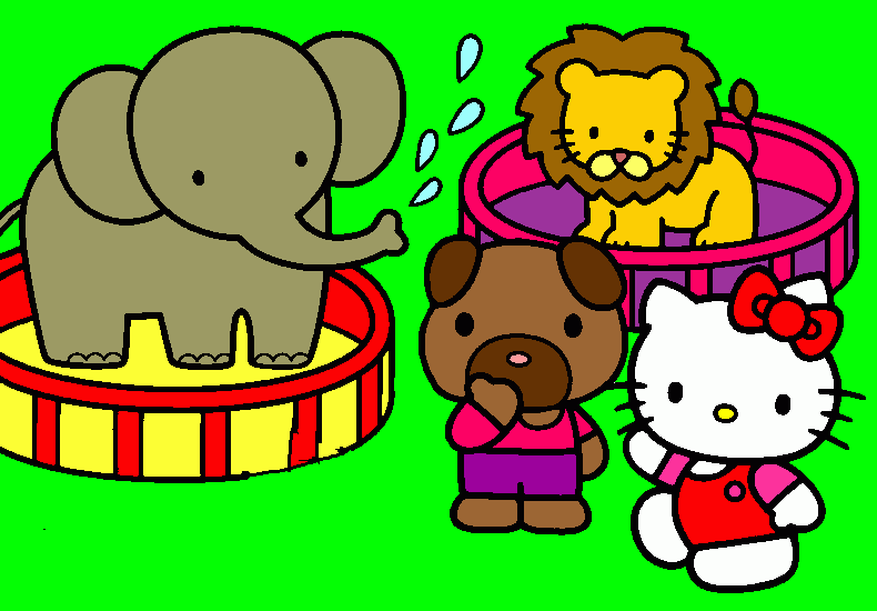 Omalovánka Hello kitty s Joey v zologické zahrade