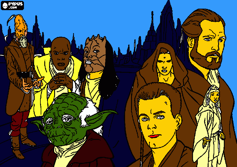 Omalovánka hlavní postavy ze star wars