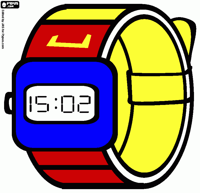 Omalovánka hodiny digitální