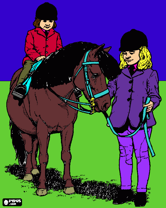 Omalovánka holky na ponym