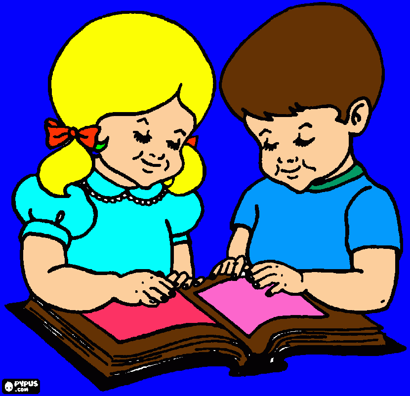 Omalovánka holčička s chlapečkem