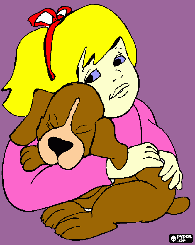 Omalovánka holčička s Pejskem