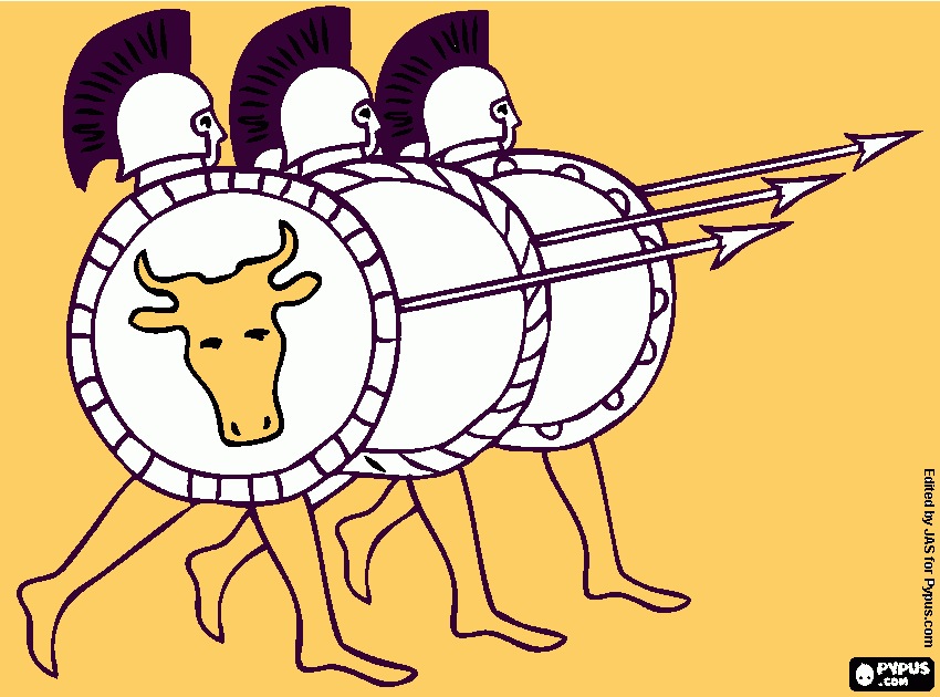 Omalovánka hoplita řecký voják