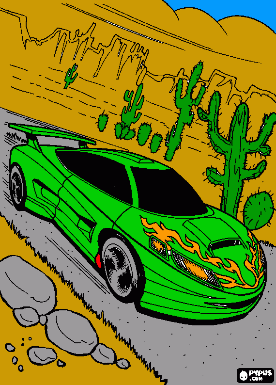 Omalovánka Hotweels Green Ferrari