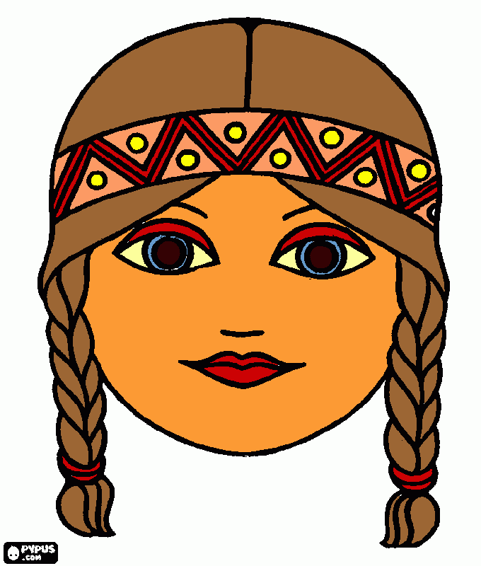 Omalovánka indianka