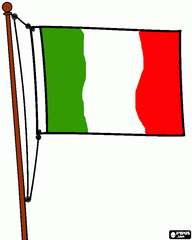 Omalovánka Italie vlajka