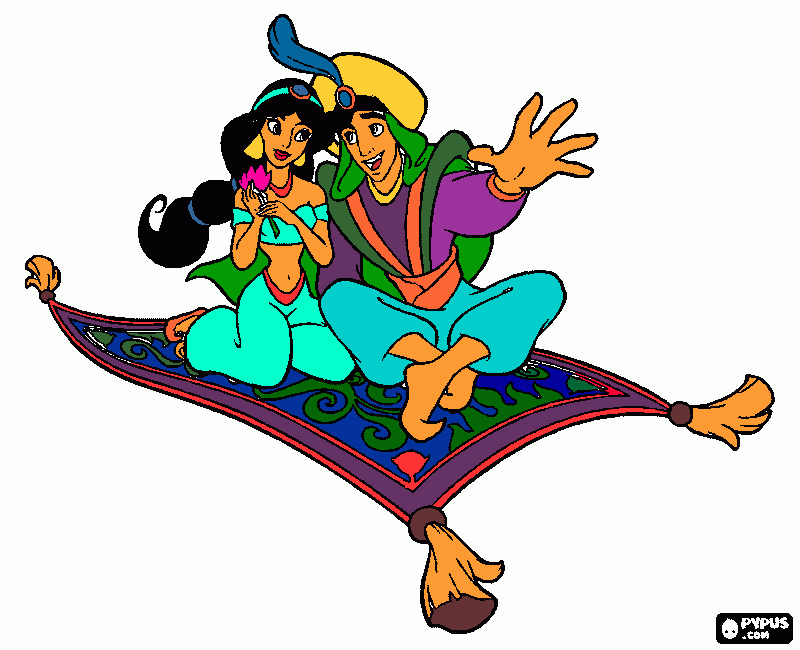 Omalovánka Jasmína a Aladin