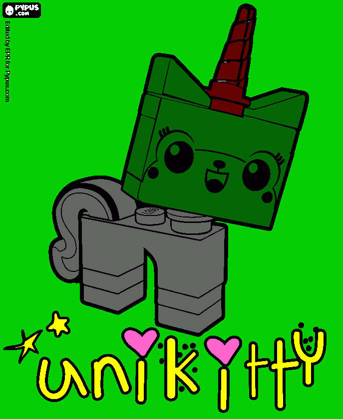 Omalovánka jednorožec kotě Unikitty holka z Lego Příběh