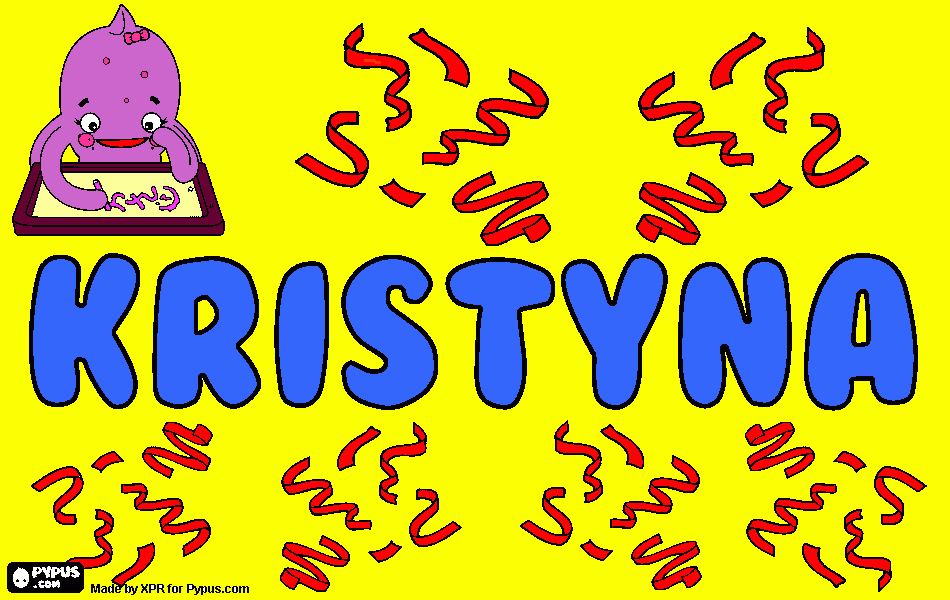 Omalovánka jmeno kristyna 