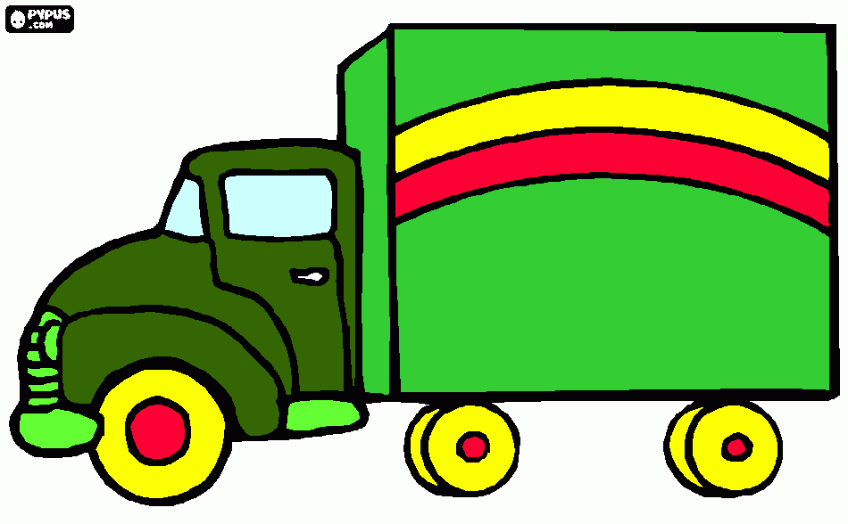 Omalovánka kamión box zeleno farebný