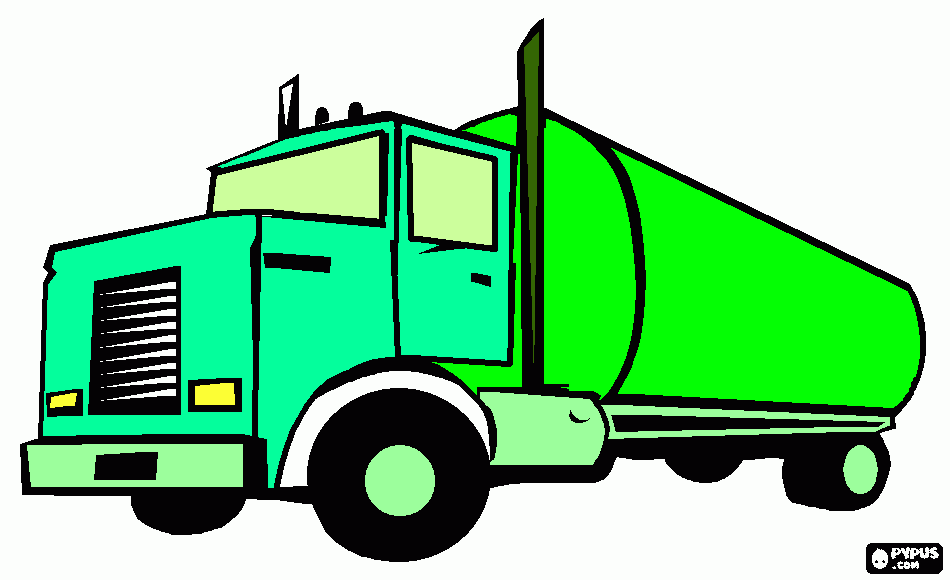 Omalovánka kamión svetlo zelený