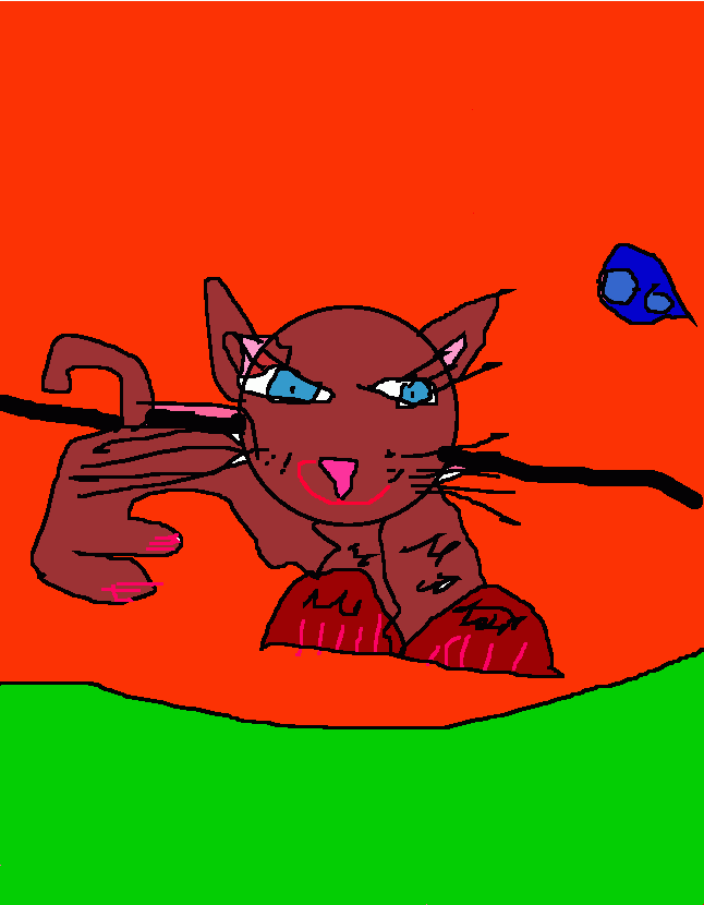 Omalovánka Karolínka malovala na počítači myší kočku .